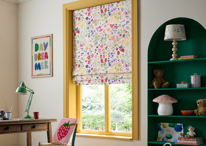 Wee Blue Bell Secret Garden, Rose - Roman Blind - Image 5